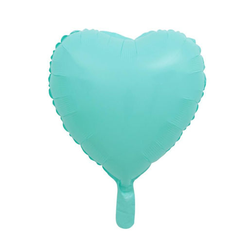 Picture of PASTEL TURQUOISE HEART FOIL BALLOON 18 INCH